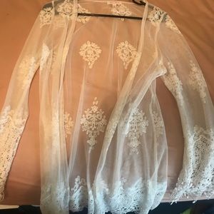 White Sheer Fashion Cardigan